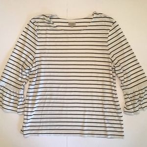Bell Sleeve Striped Shirt